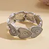 Pulseira de Retalhos Coração Florido Europeia e Americana Vintage Desgastada Alta Elasticidade, Moda Transfronteiriça Nicho Joia de Pulseira de Alta Qualidade