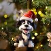Pendente de Árvore de Natal de Cachorro de Desenho Animado Acrílico Transfronteiriço Novo Pingente de Decoração de Árvore de Natal Pingente de Chaveiro Fofo