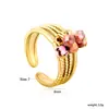 Diseño de Nicho Transfronterizo Acero Inoxidable Borla Mariposa Anillo Abierto Ajustable Chapado en Oro de 18K Moda Anillo Personalizado