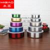 Set de Cinco Piezas de Crisper Redondo de Acero Inoxidable Tazón para Conservar Fresco Caja Aislada Crisper Sellado Caja de Almacenamiento Caja para Pastel