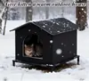 Envío Gratis, Nido para Gato Callejero con Temática de Amor, Adecuado para Todas las Estaciones, Impermeable, Resistente a la Lluvia, Resistente al Frío, Tienda Nido Cerrada para Exteriores, Suministros para Mascotas