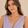 Nuevo collar de mujer apilado de doble capa con colgante de amor de perla con borla transfronteriza de moda, joyería al por mayor