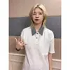Camisa Polo Falsa de Dos Piezas Estilo Americano para Hombre, Diseño de Verano con Cuello Campana, Cuello de Camisa a Cuadros y Camiseta de Manga Corta