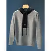 Nuevo suéter de punto con capucha para otoño e invierno para hombres y parejas, cuello Henry de bloques de color, chaqueta estilo old money, venta al por mayor de fábrica transfronteriza