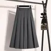 Falda de Lana de Talle Alto Adelgazante para Mujer Tallas Grandes, Falda Casual Simple y Versátil de Corte A, Falda Plisada, Moderna