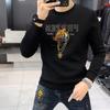 Suéter de moda europea para hombre de cuello redondo, estampado de cabeza de tigre en caliente personalizado, suéter regular multicolor para otoño e invierno