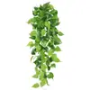 Simulação de rabanete verde para sala de estar, decoração de parede com plantas verdes, decoração de plantas, flores artificiais de vime, videira interna, cesta de plantas penduradas