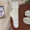 Meias Calça Miu Series com Laço para Mulheres, Meias Finas Respiráveis de Verão Estilo Ballet JK com Pé, Meias Largas de Renda Vazada