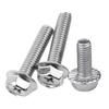 Parafuso de aço inoxidável 304 com ranhura cruzada, parafuso de flange sextavado externo, parafuso de gabinete de chassi M3/M4/M5/M6/M8