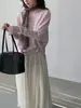 Suéter de Punto Estilo Coreano Jiangzuo con Mangas Murciélago para Mujer Primavera Temprana 2026, Top Versátil Casual Irregular 9103