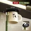Portacepillos de dientes y vaso con ventosa, montado en la pared, vaso para enjuague bucal sin taladro, succión magnética, estante para set de artículos de tocador de baño en casa