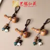Yiming Xianyuan Madera de Durazno Calabaza Pequeña Colgante Llavero Yiming Xianyuan Madera Fulu Calabaza Cadena para Teléfono Móvil Colgante
