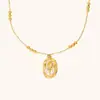 Colar Colar Pingente Rosa Cruzado Europeu e Americano Aço Inoxidável Banhado a Ouro 18K Elegante de Alta Qualidade Versátil Personalizado