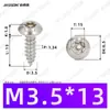 Tornillos Autoperforantes de Acero Inoxidable 304 de Cabeza Redonda Ranurada Gb7380 Antirrobo Autoperforantes Cola Puntiaguda Tornillos de Rosca Gruesa M2-M6