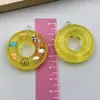 Anillo de Natación Transparente de Resina Simulada Colgante para Llavero Accesorios de Joyería DIY Llavero de Bolso Colgante para Collar