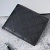 Nueva Cartera para Hombre Cartera Corta para Hombre Moda Juvenil Cuadros de Diamante Portatarjetas Múltiples Billetera con Monedero de Gran Capacidad Cartera Suave