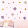 Br1033C Desenho Animado Crisântemo Colorido Flores Pequenas Adesivo de Parede Autoadesivo Estilo Menina Decoração de Quarto Quarto Adesivo