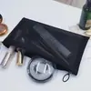 Estilo K de Grande Capacidade Bolsa para Pincéis de Maquiagem Cosméticos Bolsa de Maquiagem com Rede de Coração Simples e Leve Popular Ins Bolsa para Lápis de Maquiagem