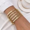 Pulsera de metal para brazo de Amazon de gran venta pulsera geométrica abierta personalidad punk minimalista pulsera a rayas al por mayor