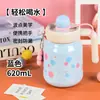 Copo Térmico de Grande Capacidade, Garrafa de Água Infantil, Copo com Canudo Estiloso para Meninas, Copo com Gelo que Mantém Frio, Copo de Estudante