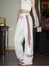 Pantalones de Chándal con Estampado de Letras Americanas para Hombre, Primavera y Otoño, Retro, Tres Rayas, Caídos, Largos hasta el Suelo, Rectos, Casuales