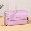 Bolsa Popular para Celular 2026 Novo Modelo Bolsa para Celular com Três Zíperes Carteira Longa para Mulheres Carteira de Grande Capacidade Bolsa Transversal