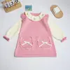 Vestido Suéter de Punto para Niña 2026 Otoño/Invierno Nuevo Bordado Lazo Ropa Infantil Cuello de Muñeca Vestido Princesa Transfronterizo