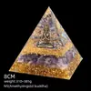 Pirámide de Cristal Natural de 8 cm Decoración Creativa para el Hogar Adorno Artesanal Bola de Cristal Envuelto en Resina Pirámide de Resina