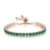 Pulseira Feminina de 12 Pedras de Nascimento 4mm Linha Única Totalmente Cravejada Pulseira Tennis Ajustável Pulseira de Pedras Preciosas Transfronteiriça Europeia e Americana