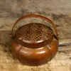 Quemador de Incienso de Cobre Puro, Estufa de Incienso Portátil, Quemador de Incienso Tradicional para Uso Doméstico, Calentador de Manos de Carbón Estilo Palacio