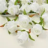Cabezas de Flores de Rosa Blanca Simuladas, Flores de Rosa Artificiales de Seda, Decoración de Boda, Decoración del Hogar, Flores Simuladas al por Mayor
