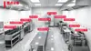 Cocina de hotel, cafetería escolar, restaurante de cadena, equipo de cocina de acero inoxidable, banco de trabajo refrigerado comercial, juego completo