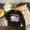 Niños y Niñas Primavera y Otoño Dibujos Animados Nuevos Tops Casuales Atuendos de Moda para Niños y Niños de Edad Media Lindo Dibujo Animado Labubu Versátil Algodón