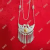 Joyería de Plata Yi de Daliangshan Sichuan Plata Mate Tradicional Étnica para Mujer Placa de Nombre Collar Performance Especial Danza Retro