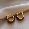Brincos Marrons em Forma de U Estilo Maillard Coreano Retrô Exquisitos Design de Nicho Luxo Acessível Estilo Quente Único Versátil
