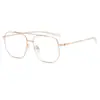Gafas Anti-Luz Azul para Mujer 2025 Nuevas Doble Puente Armazón Grande Metal Armazones de Gafas Ópticas Se Pueden Equipar con Gafas para Miopía