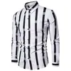 Camisa de manga larga de estilo business casual, camisa a rayas transfronteriza europea y americana, camisa de hombre para primavera y otoño, en stock para venta al por mayor