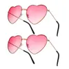 Gafas de Sol de Moda con Forma de Corazón Gafas de Sol Retro Amor Océano Gafas de Fiesta Gafas de Sol Metálicas con Corazón