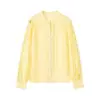 Comércio Exterior 2026 Nova Coleção Primavera Cedo Roupas Femininas Moda Retrô Francesa Elegante Gola Redonda Manga Longa Cor Sólida Camisa com Acabamento em Renda