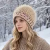 Gorro de Punto de Felpa para Otoño e Invierno Protección contra el Frío Calidez Gorro Tejido a Mano para Mujer Hace que la Cara Parezca Más Pequeña de Moda Atmosférica Gorro de Lana