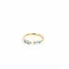 Venta transfronteriza plata S925 piedra verde temperamento europeo y americano moda simple retro personalidad geométrico anillo de pareja japonés y coreano