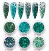 Fragmentos de uñas con brillo degradado + lentejuelas grandes de Corea del Sur, joyería de uñas japonesa, traje mixto, material de pegamento para esmalte de uñas