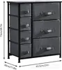 Gabinete de Almacenamiento para Baño, Dormitorio, Sala de Estar Mesa de Noche Combinación de Gabinete de Almacenamiento Caja de Tela No Tejida 6 Compartimentos Gris