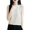 Moda Cuello Alto Versátil Chaleco de Punto sin Mangas para Mujer Principios de Otoño Nuevo Elegante Ropa de Abrigo de Cuello Alto Top Básico