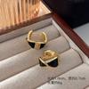 Aretes de Metal Retro Francés con Goteo de Aceite para Mujer Corea del Sur Distintivos Simples Combinan con Todo Elegantes Aretes Moda Anillo de Oreja Joyería para la Oreja