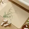 Felpudo de Estilo Chino para Piso Shopee Transfronterizo con Diseño de Loto y Hoja de Loto, Estilo Nacional Absorbente Antideslizante de Secado Rápido Resistente a la Suciedad para Baño con Etiqueta, Dropshipping