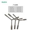 Llave manual de tres vías hexagonal exterior extendida de acero al cromo vanadio, varilla engrosada fosfatada gris en forma de Y, llave de vaso de tres puntas