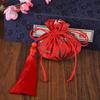 Bolsita Redonda Antigua Hanfu para Llevar Bolsa Vacía Estilo Nacional Bordado Borla Bolsas Flor Carro Colgante Bolsa Hoja de Loto