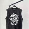 AliExpress estampado colete masculino em americano lavado angustiado algodão top verão solto moda sem mangas
