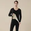 2023 nova roupa íntima térmica feminina superfície AB escovada blusa base masculina roupas de outono terno de calça comprida